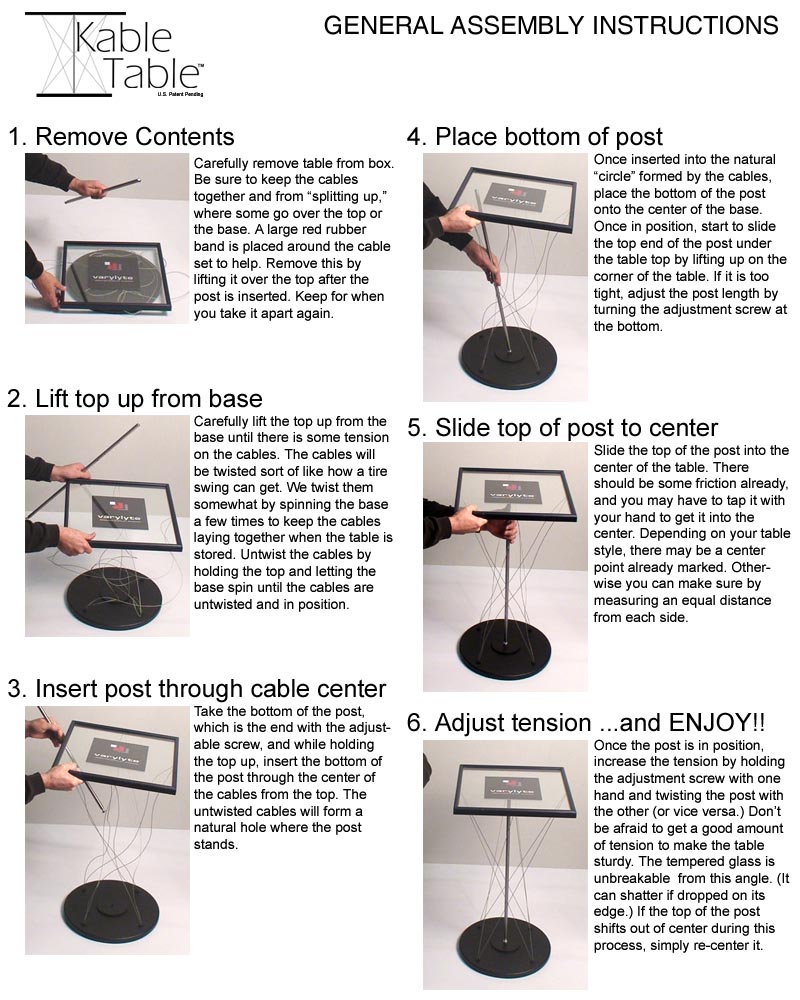 Kable Table Assembly - Instructions